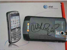 John Mayer autographed BlackBerry Curve for sale on eBay